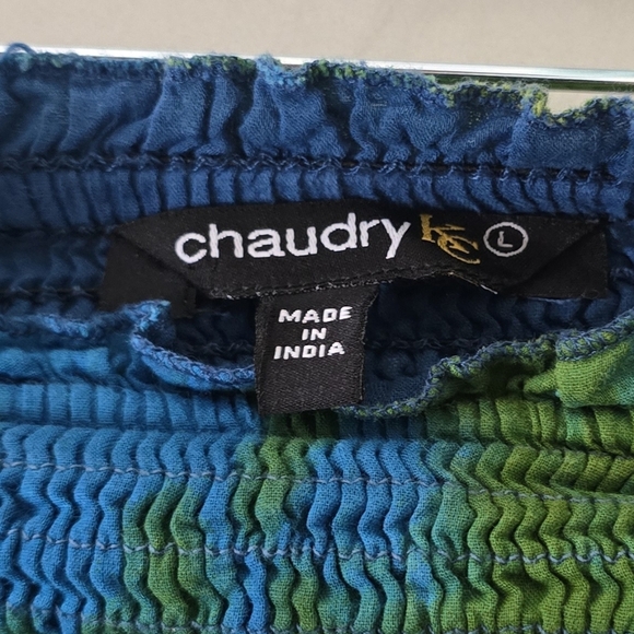 Chaudry KC Blue and Green Tie-Dye Skirt SIZE L - Picture 7 of 7